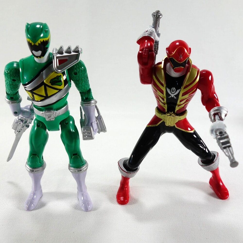 Bandai SCG Power Rangers Green Dino Charge & Red Super MegaForce Action Figures